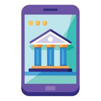 Mobile Banking App Icon with a Interface and Isolated Background vector