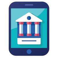 Elegant Mobile Banking App Icon with a Interface and Isolated Background vector