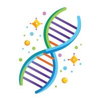 Modern DNA Double Helix Icon with Glowing Effects and Isolated Background vector
