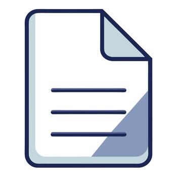 Elegant Clean Document Icon with a Folded Corner and Isolated Background vector