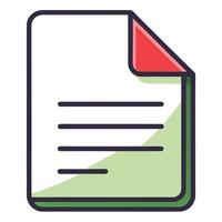 Elegant Simple Document Icon with a Folded Corner and Isolated Background vector