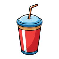 Soda Drink Cup Icon with a Straw and Isolated Background vector