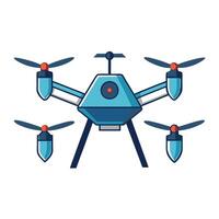 Elegant Quadcopter Drone Icon with Detailed Design and Isolated Background vector