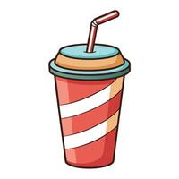 Modern Soda Drink Cup Icon with a Straw and Isolated Background vector