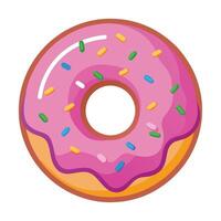 Donut Icon with Icing and Sprinkles and Isolated Background vector