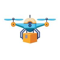 Elegant Drone Icon Carrying a Package and Isolated Background vector