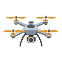 Modern Quadcopter Drone Icon with Detailed Design and Isolated Background vector