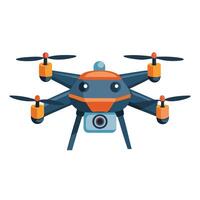 Elegant Quadcopter Drone Icon in Mid Flight and Isolated Background vector