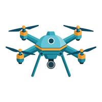 Quadcopter Drone Icon in Mid Flight and Isolated Background vector