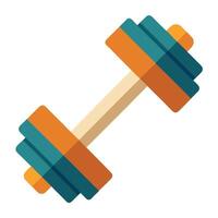 Flat Style Dumbbell Icon with Clear Design and Isolated Background vector