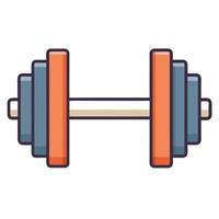 Elegant Flat Style Dumbbell Icon with Clear Design and Isolated Background vector