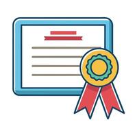 Certificate Icon with a Digital Learning Element and Isolated Background vector