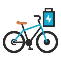 Elegant E-Bike Icon with a Battery Symbol and Isolated Background vector