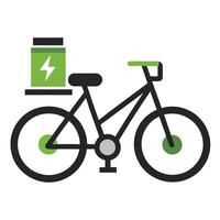 Modern E-Bike Icon with a Battery Symbol and Isolated Background vector