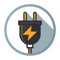 Modern Electric Plug Icon with a Lightning Bolt and Isolated Background vector