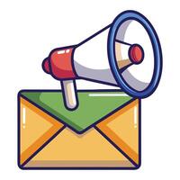 Modern Envelope Icon with a Megaphone and Isolated on white Background vector