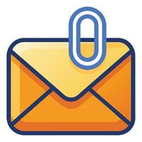 Modern Envelope Icon with a Paperclip and Isolated Background vector