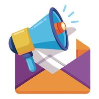 Modern Envelope Icon with a Megaphone and Isolated Background vector