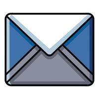 Elegant Simple Envelope Icon with a Diagonal Line and Isolated Background vector