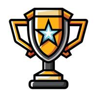 Shiny Trophy Icon for Esports and Isolated Background vector