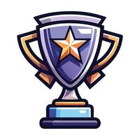 Modern Shiny Trophy Icon for Esports and Isolated Background vector