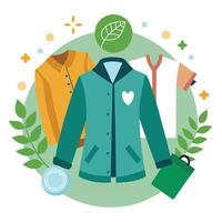 Clothing Icon with Eco-Friendly Labels and Isolated Background vector
