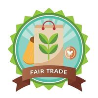 Elegant Product Icon with a Fair Trade Certificate and Isolated Background vector