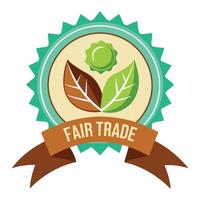 Product Icon with a Fair Trade Certificate and Isolated Background vector