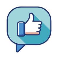 Speech Bubble Icon with a Thumbs Up and Isolated Background vector