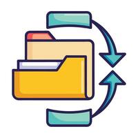 Elegant Folder Icon with Multiple Arrows and Isolated Background vector