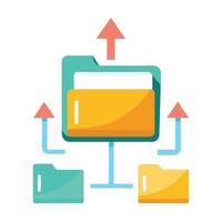 Folder Icon with Multiple Arrows and Isolated Background vector
