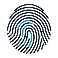 Elegant Fingerprint Icon with a Checkmark and Isolated Background vector