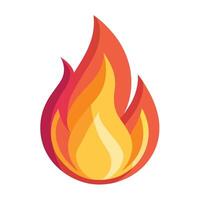 Flame Icon with Vibrant Colors and Isolated Background vector