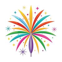 Modern Colorful Fireworks Icon with Sparks and Isolated Background vector