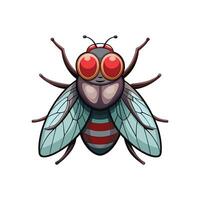 Unique Face Fly Animal Realistic Illustration vector