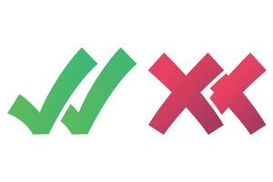 Two different colored check marks on a white background vector