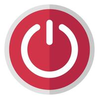 A red power button icon on a white background vector