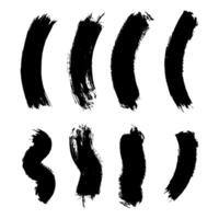 A set of black brush strokes on a white background vector