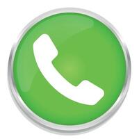 A green phone icon on a white background vector
