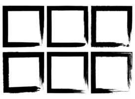A set of four black square frames on a white background vector