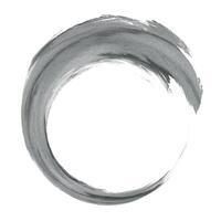 A circle painted with black paint on a white background vector
