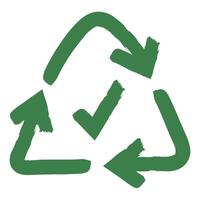 A green recycling symbol with arrows pointing in different directions vector