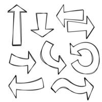A set of arrows drawn in black and white vector
