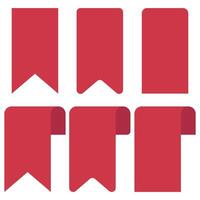 A set of red paper ribbons on a white background vector