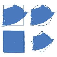 Four blue paint strokes on a white background vector
