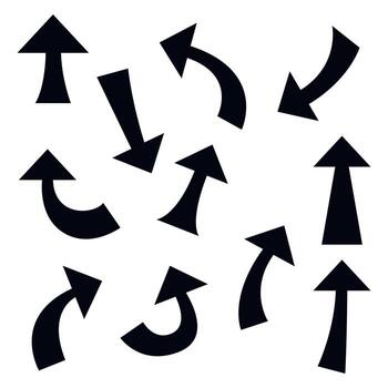 A set of arrows that are pointing in different directions vector