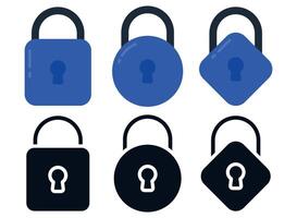 A set of four lock icons with different shapes vector