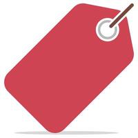 A red price tag on a white background vector