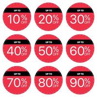 Red sale stickers with different prices vector
