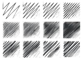 A set of different brushes for drawing lines vector